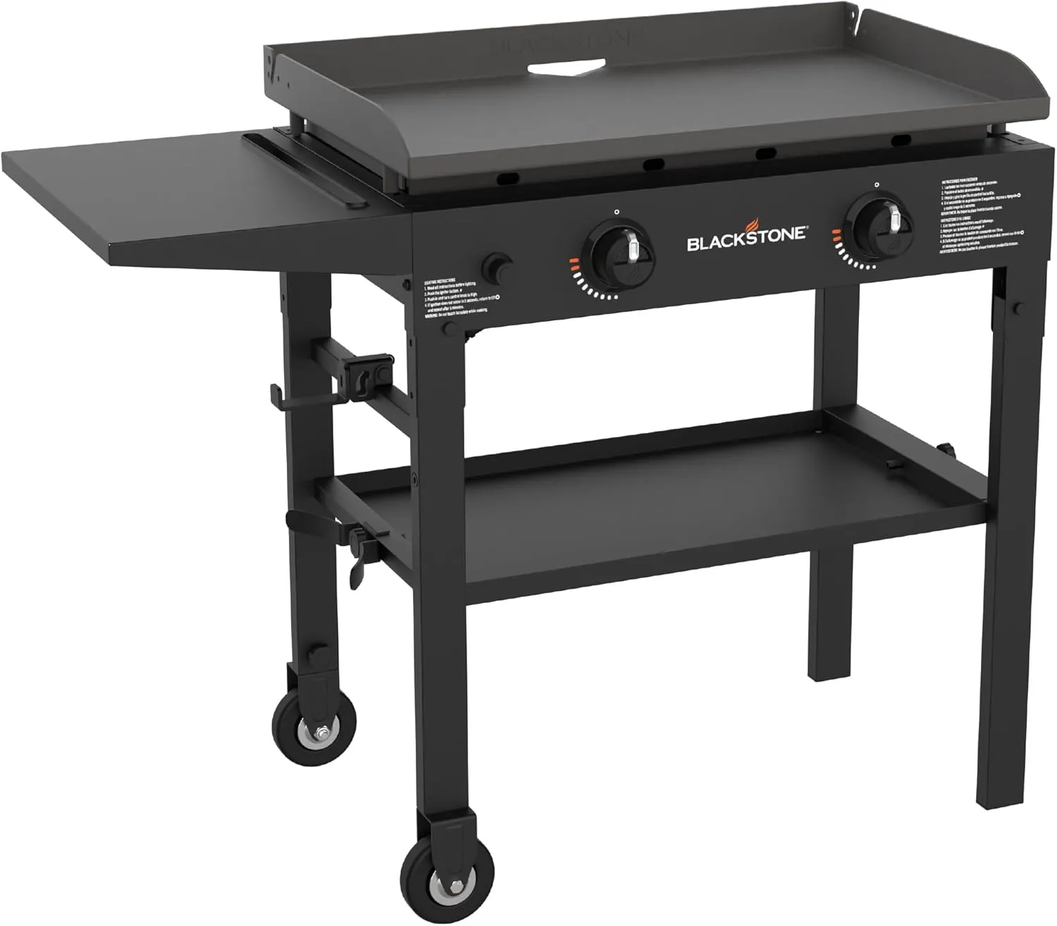 Blackstone Flat Top Gas Grill Griddle 2 Burner Propane Fuelled Rear Grease Management System, 1517, Outdoor Griddle Station for Camping, 28 inch