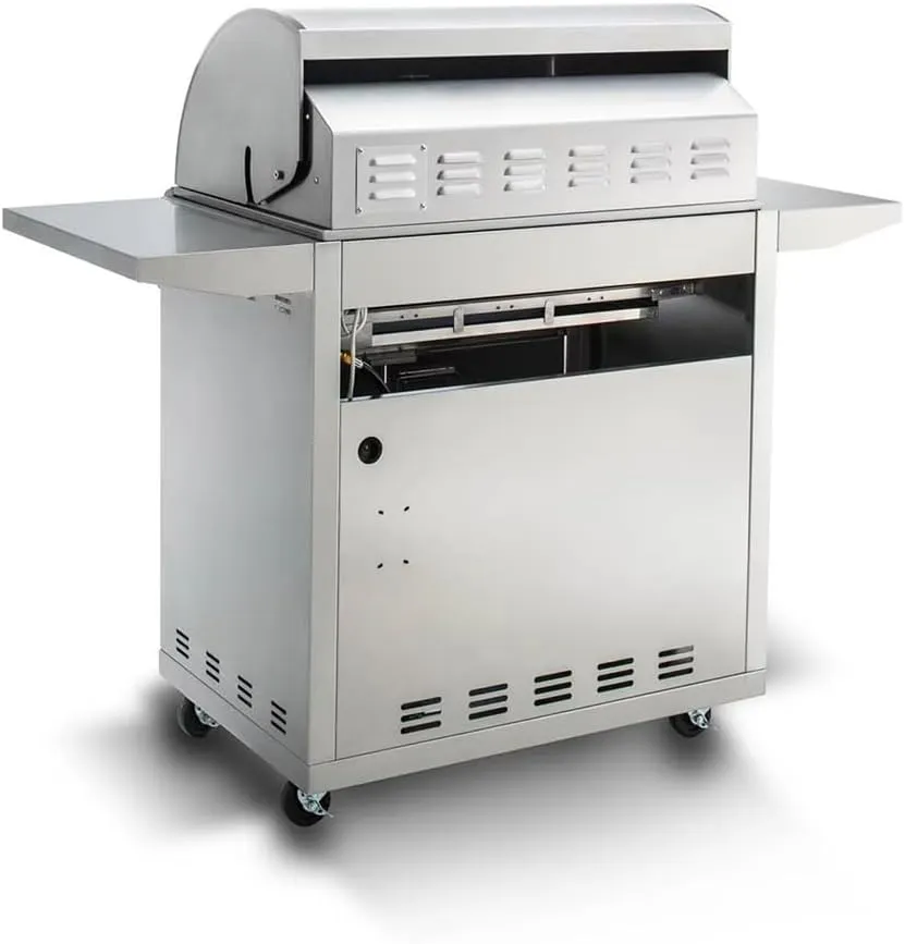 Blaze Outdoor Grill | Freestanding 32-inch Stainless Steel Propane Gas BBQ Grill | 4 Burner | Premium Outdoor Kitchen Grilling | Rear Infrared Burner & Grill Lights