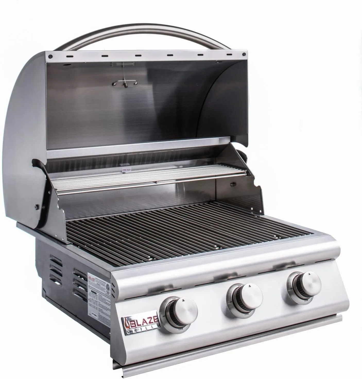 Blaze Prelude LBM Built-in Propane Gas Grill | 32-Inch 4-Burner BBQ with 56,000 BTUs | 304 Stainless Steel Construction | Flame Stabilizing Grids BLZ-4LBM-LP