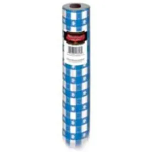 Blue Gingham Plastic Table Roll - 40"X100'
