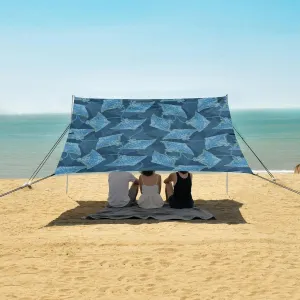 Blue Stingray Beach Canopy Tent Anti-UV & Wind Resistant, Camping Sun Shelter Easy Setup Portable,Outdoor Shade Tents with Sandbags,Sand Shovels,Ground Pegs & Stability Poles