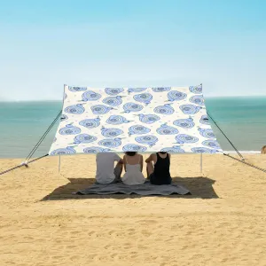 Blueberry Cream Cake Beach Canopy Tent Anti-UV & Wind Resistant, Camping Sun Shelter Easy Setup Portable,Outdoor Shade Tents with Sandbags,Sand Shovels,Ground Pegs & Stability Poles