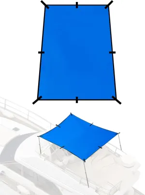BLUEWING Sunshade for Fishing Boats Shade Canopy Waterproof Durable 1200D Polyester Sun Shade Foldable Umbrella for Protection, 6