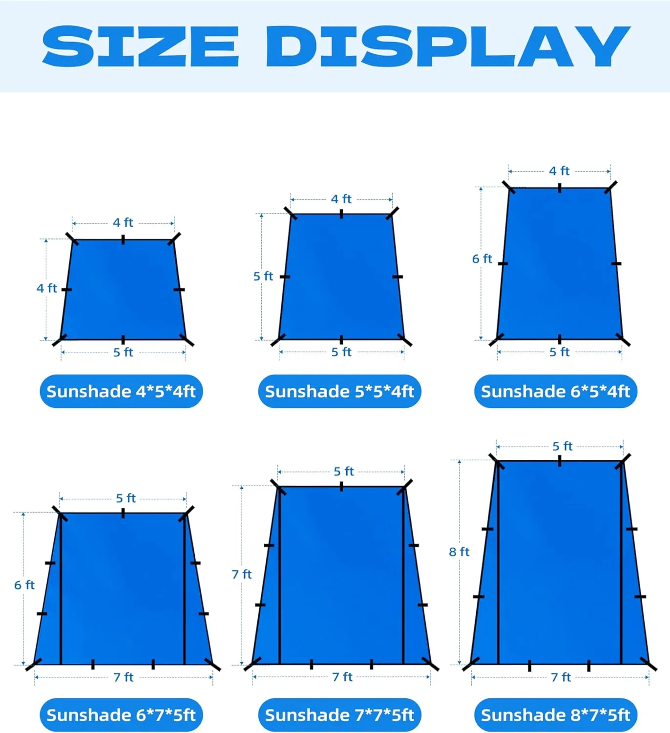 BLUEWING Sunshade for Fishing Boats Shade Canopy Waterproof Durable 1200D Polyester Sun Shade Foldable Umbrella for Protection, 6