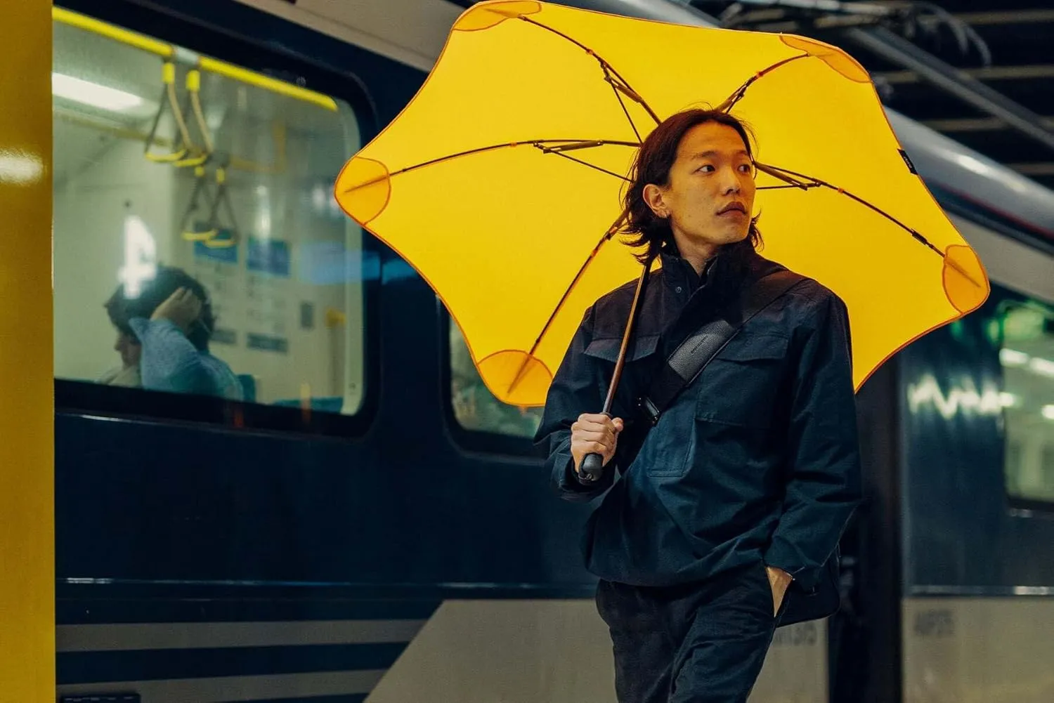 BLUNT Exec Umbrella 54" Windproof & Rainproof, Durable for Travel, Golf & Sports, Heavy Duty, UV Protection - Citrus Yellow