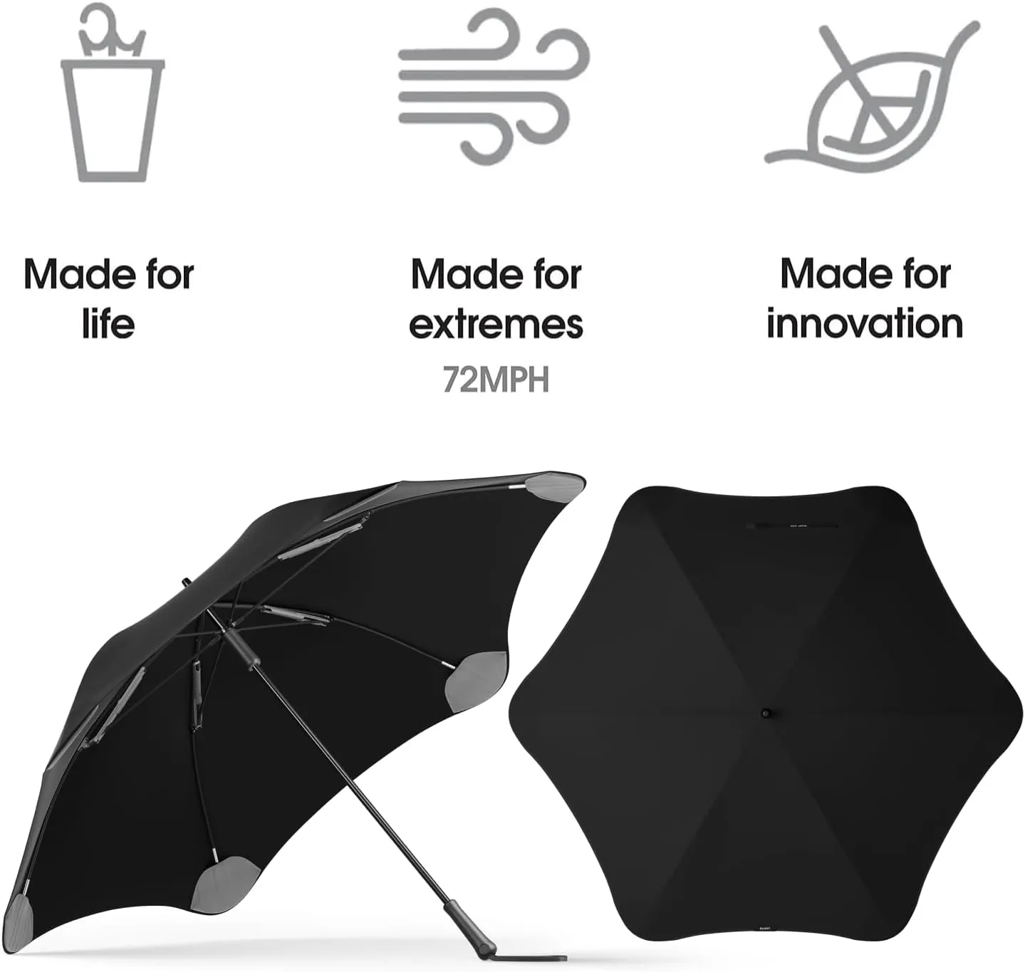 BLUNT Exec Umbrella – 54" Windproof for Wind and Rain, Durable Design for Travel, Golf & Sports, Heavy Duty, UV Protection - Ink Black