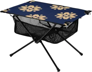 Bolaz Outdoor Folding Portable Picnic Camping Table-Yellow Flower,Storage Mesh for Camping Gear Accessories, Hiking, Mountaineering, Outdoor Travel