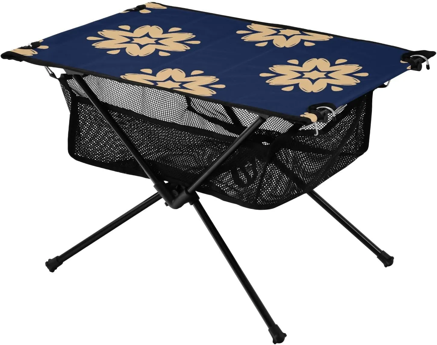 Bolaz Outdoor Folding Portable Picnic Camping Table-Yellow Flower,Storage Mesh for Camping Gear Accessories, Hiking, Mountaineering, Outdoor Travel