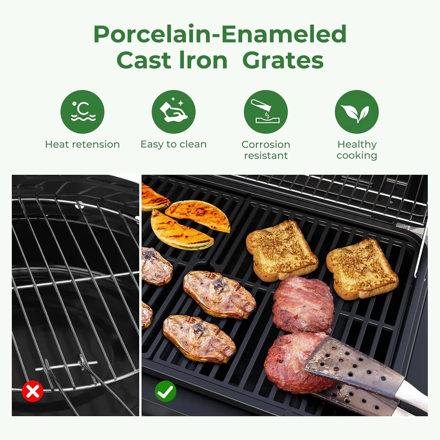 Brand-Man 3 Burner Propane Gas Grill with Portable Tabletop Propane Grill & Enameled Grates, Gas BBQ Grill for Outdoor Cooking Camping Tailgating Barbecue Patio Backyard, Black