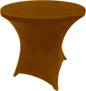 Brown 32 Inch Round x 30 Inch Tall Spandex Cocktail Tablecloth Folding Cover Stretch