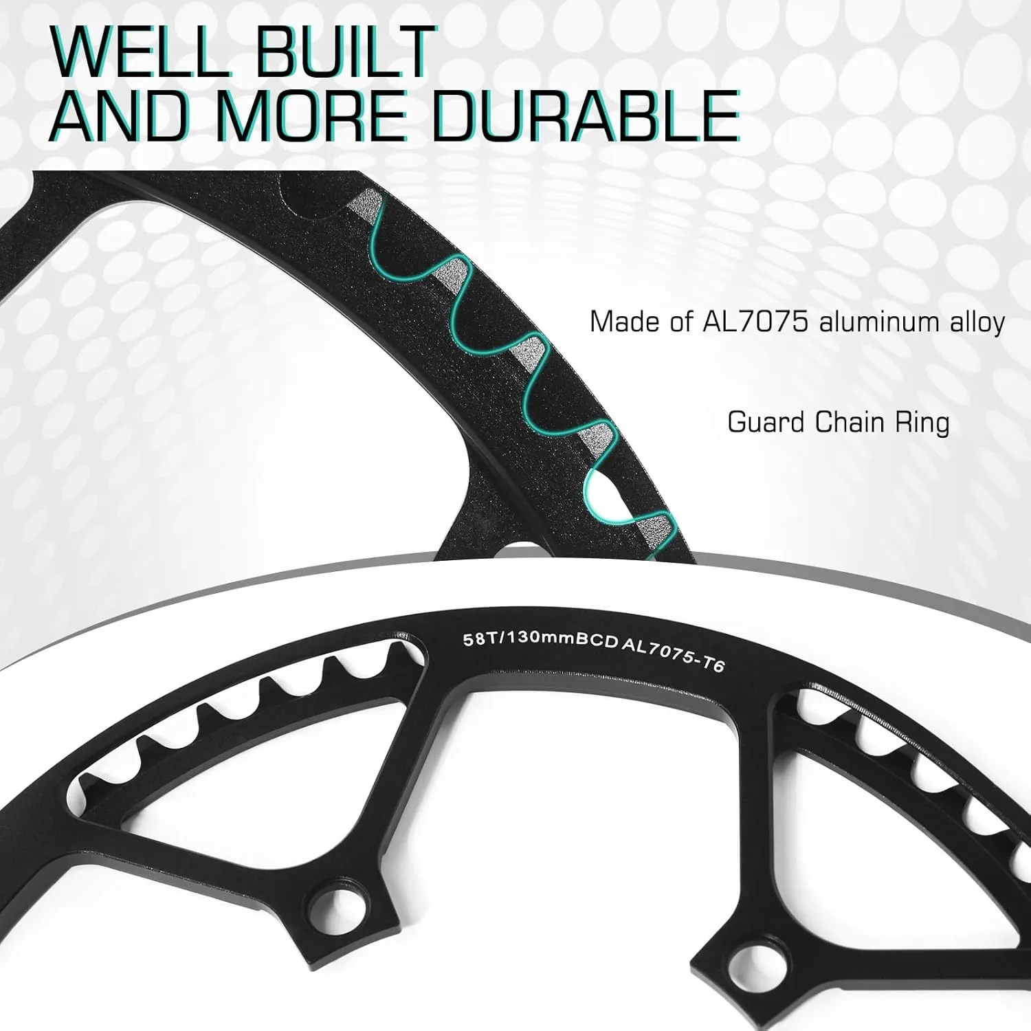 BUCKLOS Folding Bike Crankset 170mm, 130 BCD Round Single Speed Chainring 45T 47T 53T 56T 58T, Bicycle Aluminium Alloy Ultralight Sprocket Cranksets Arm, fit 14/16/20 inch Foldable Track Road Bike
