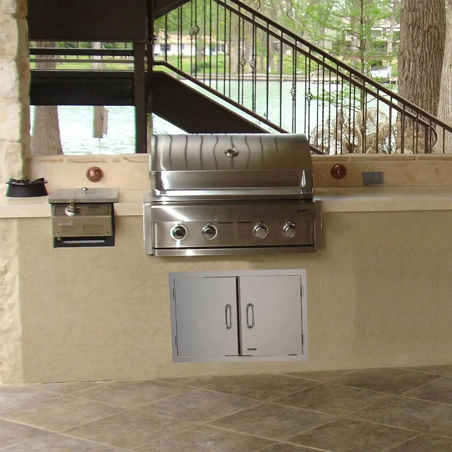 Bull Outdoor Products 33568 Stainless Steel Double Door