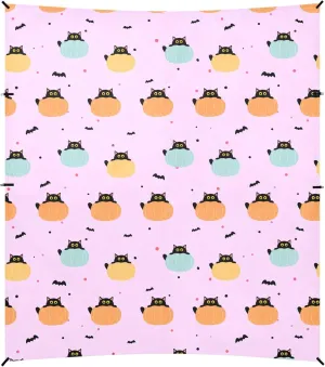 Burbuja Black Cats Peeking from Pumpkins Beach Canopy Windproof Beach Tent Sun Shade with 4 Sandbags & Sand Shovel, Portable Sun Shelter for Family Camping Picnic