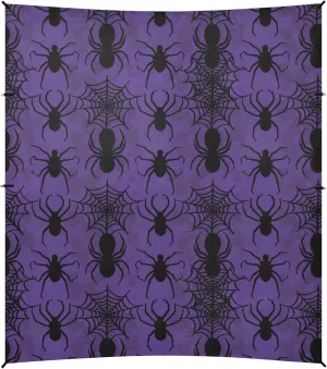Burbuja Black Webs on Purple Beach Canopy Windproof Beach Tent Sun Shade with 4 Sandbags & Sand Shovel, Portable Sun Shelter for Family Camping Picnic