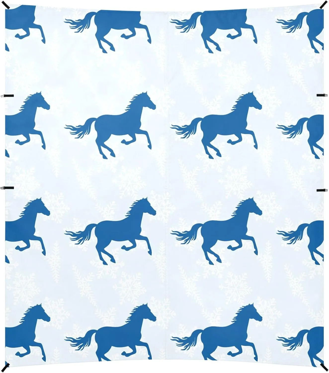 Burbuja Blue Horses Beach Canopy Windproof Beach Tent Sun Shade with 4 Sandbags & Sand Shovel, Portable Sun Shelter for Family Camping Picnic