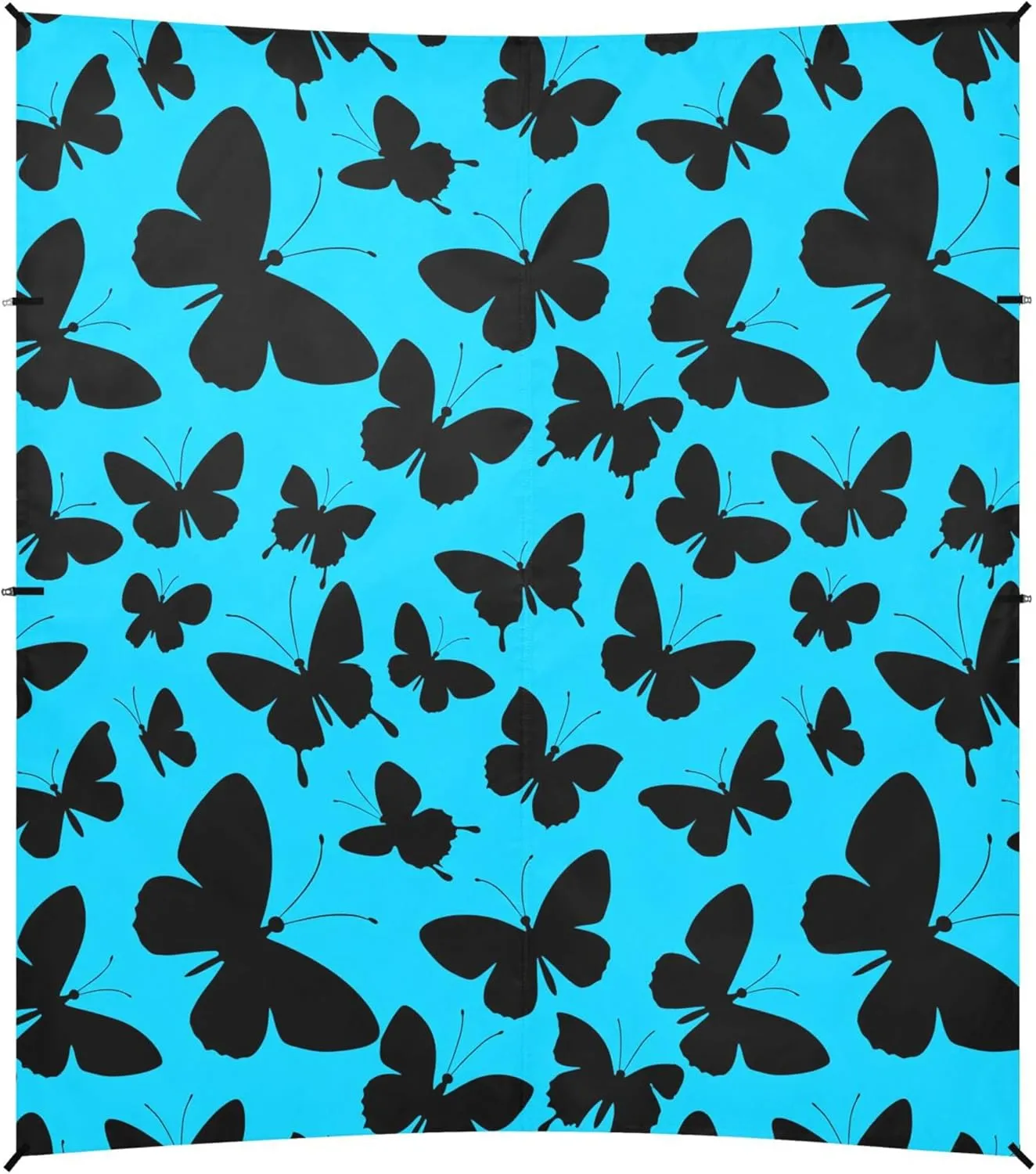 Burbuja Butterfly on Blue Beach Canopy Windproof Beach Tent Sun Shade with 4 Sandbags & Sand Shovel, Portable Sun Shelter for Family Camping Picnic