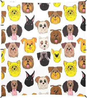 Burbuja Cartoon Dog Faces Beach Canopy Windproof Beach Tent Sun Shade with 4 Sandbags & Sand Shovel, Portable Sun Shelter for Family Camping Picnic