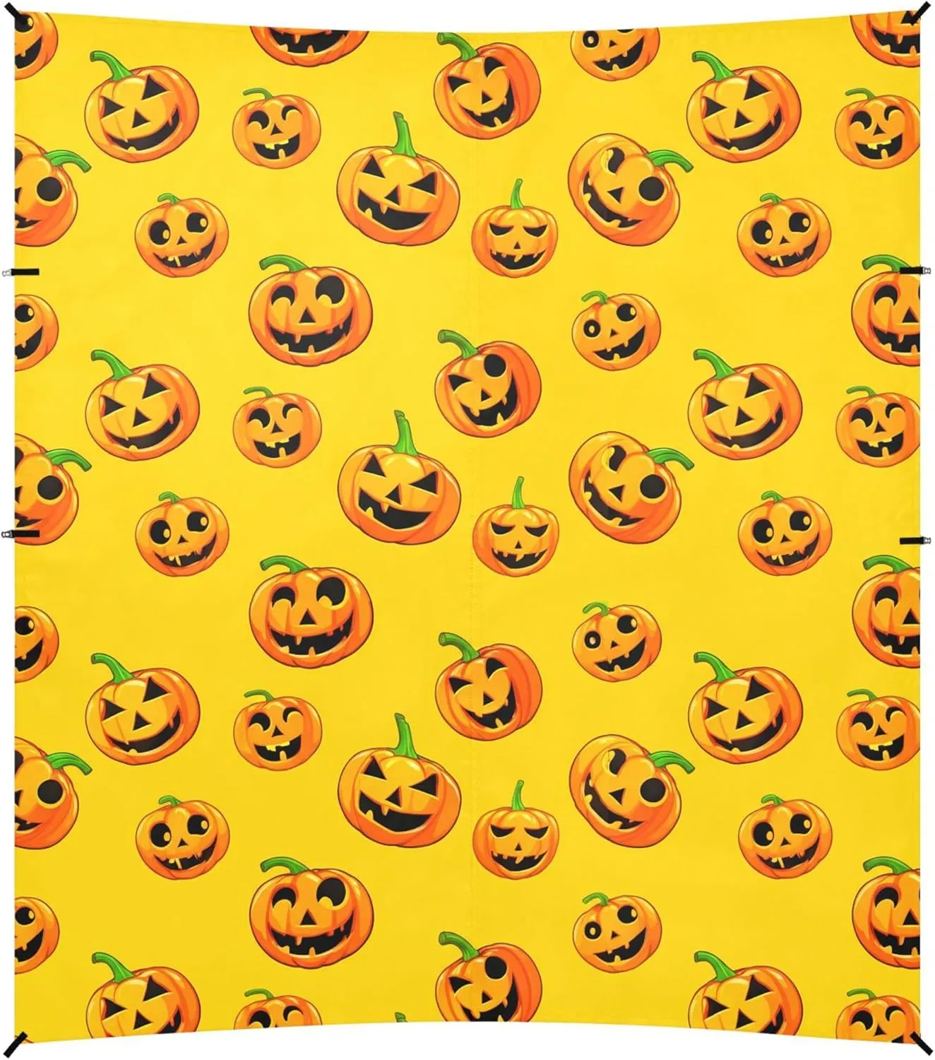 Burbuja Cartoon Jack O Lantern Pumpkins Beach Canopy Windproof Beach Tent Sun Shade with 4 Sandbags & Sand Shovel, Portable Sun Shelter for Family Camping Picnic