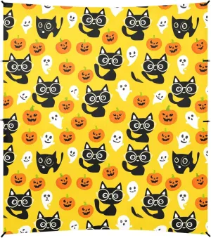 Burbuja Cats Halloween Pumpkins Beach Canopy Windproof Beach Tent Sun Shade with 4 Sandbags & Sand Shovel, Portable Sun Shelter for Family Camping Picnic