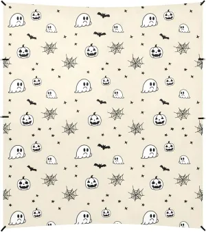 Burbuja Cute Halloween Ghosts Beach Canopy Windproof Beach Tent Sun Shade with 4 Sandbags & Sand Shovel, Portable Sun Shelter for Family Camping Picnic