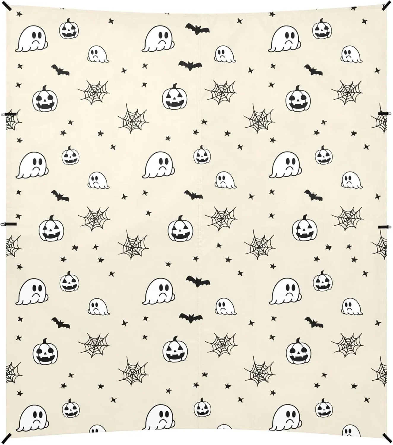 Burbuja Cute Halloween Ghosts Beach Canopy Windproof Beach Tent Sun Shade with 4 Sandbags & Sand Shovel, Portable Sun Shelter for Family Camping Picnic