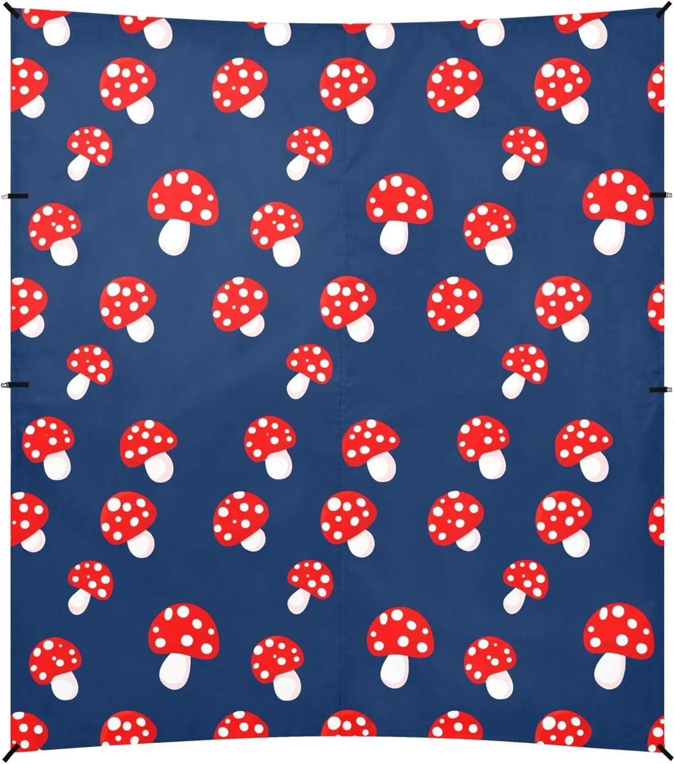 Burbuja Mushrooms on Dark Blue Beach Canopy Windproof Beach Tent Sun Shade with 4 Sandbags & Sand Shovel, Portable Sun Shelter for Family Camping Picnic