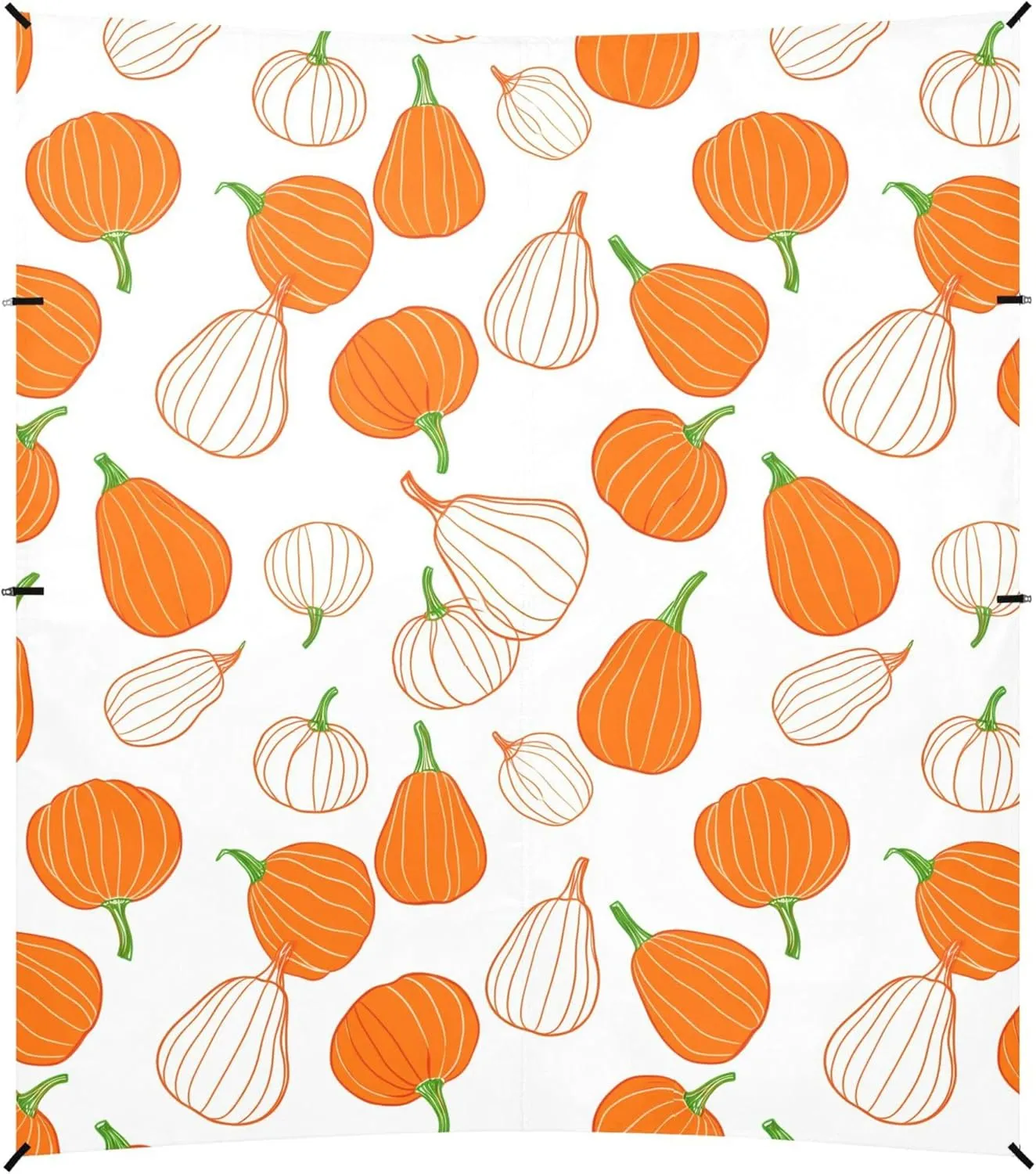 Burbuja Orange Pumpkins Beach Canopy Windproof Beach Tent Sun Shade with 4 Sandbags & Sand Shovel, Portable Sun Shelter for Family Camping Picnic
