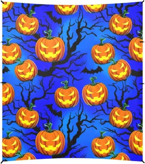 Burbuja Spooky Pumpkin Beach Canopy Windproof Beach Tent Sun Shade with 4 Sandbags & Sand Shovel, Portable Sun Shelter for Family Camping Picnic
