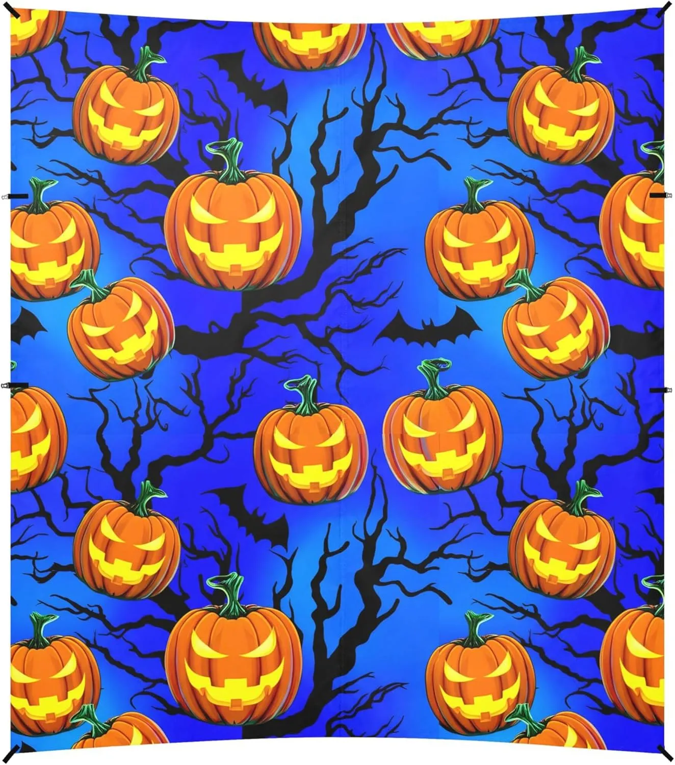 Burbuja Spooky Pumpkin Beach Canopy Windproof Beach Tent Sun Shade with 4 Sandbags & Sand Shovel, Portable Sun Shelter for Family Camping Picnic