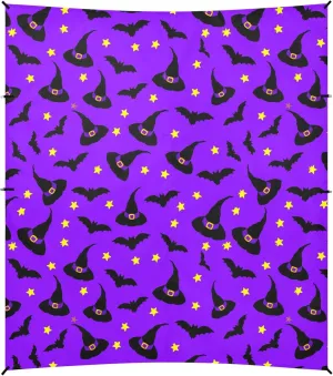 Burbuja Witch Hats Bats on Purple Beach Canopy Windproof Beach Tent Sun Shade with 4 Sandbags & Sand Shovel, Portable Sun Shelter for Family Camping Picnic