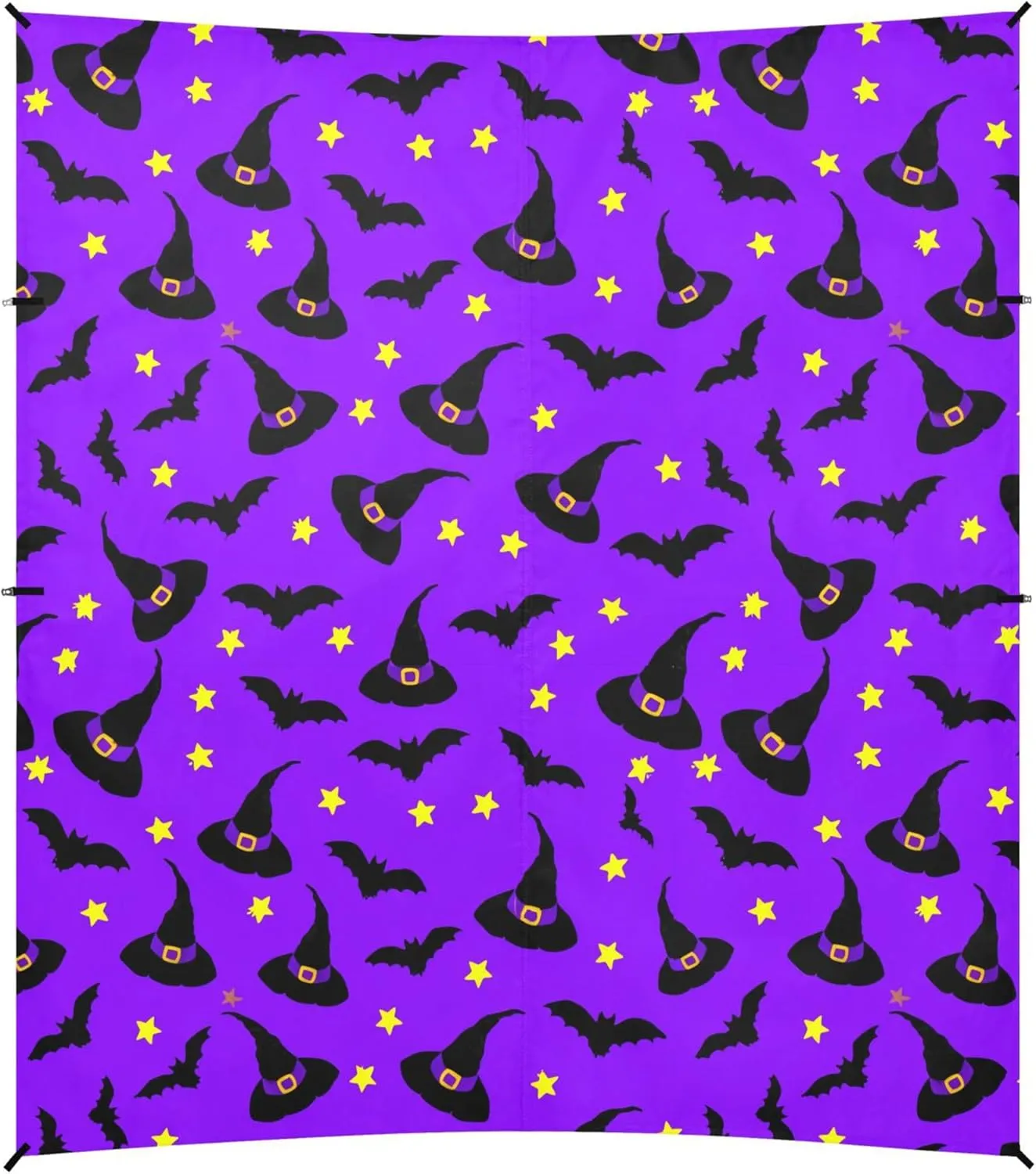 Burbuja Witch Hats Bats on Purple Beach Canopy Windproof Beach Tent Sun Shade with 4 Sandbags & Sand Shovel, Portable Sun Shelter for Family Camping Picnic
