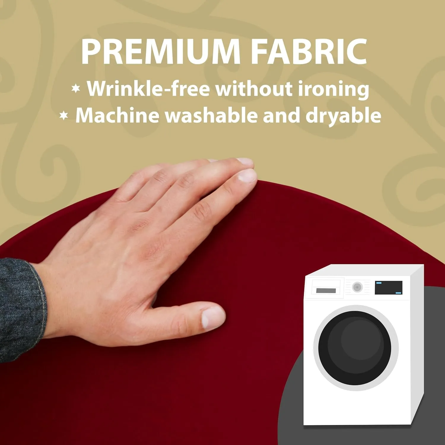 Burgundy 32 Inch Round x 30 Inch Tall Spandex Cocktail Tablecloth Folding Cover Stretch