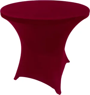 Burgundy 32 Inch Round x 30 Inch Tall Spandex Cocktail Tablecloth Folding Cover Stretch