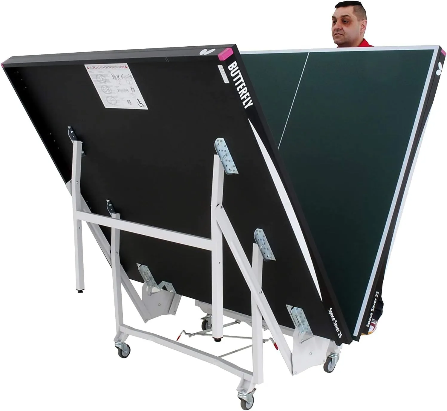 Butterfly Space Saver 22 Ping Pong Table—Indoor Rollaway Game Table—ITTF Approved Table Tennis Table for Tournaments, Clubs, Or Homes—Professional Ping Pong Net Included—Compact Storage