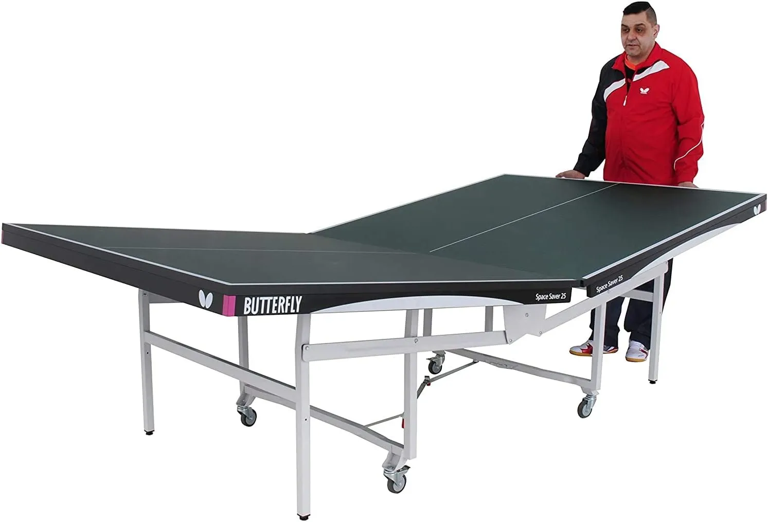 Butterfly Space Saver 22 Ping Pong Table—Indoor Rollaway Game Table—ITTF Approved Table Tennis Table for Tournaments, Clubs, Or Homes—Professional Ping Pong Net Included—Compact Storage