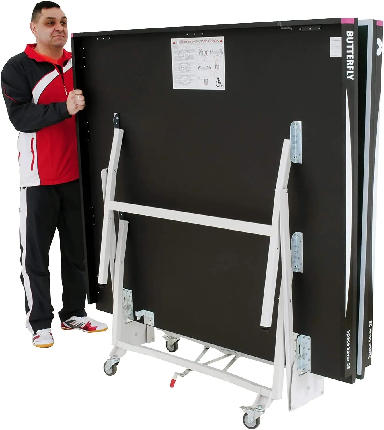 Butterfly Space Saver 22 Ping Pong Table—Indoor Rollaway Game Table—ITTF Approved Table Tennis Table for Tournaments, Clubs, Or Homes—Professional Ping Pong Net Included—Compact Storage