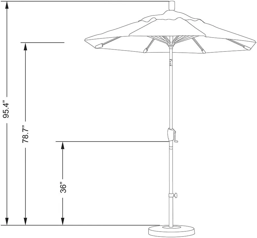 California Umbrella 6' Round Aluminum Market Umbrella, Crank Lift, Push Button Tilt, Bronze Pole, Sunbrella Pacific Blue