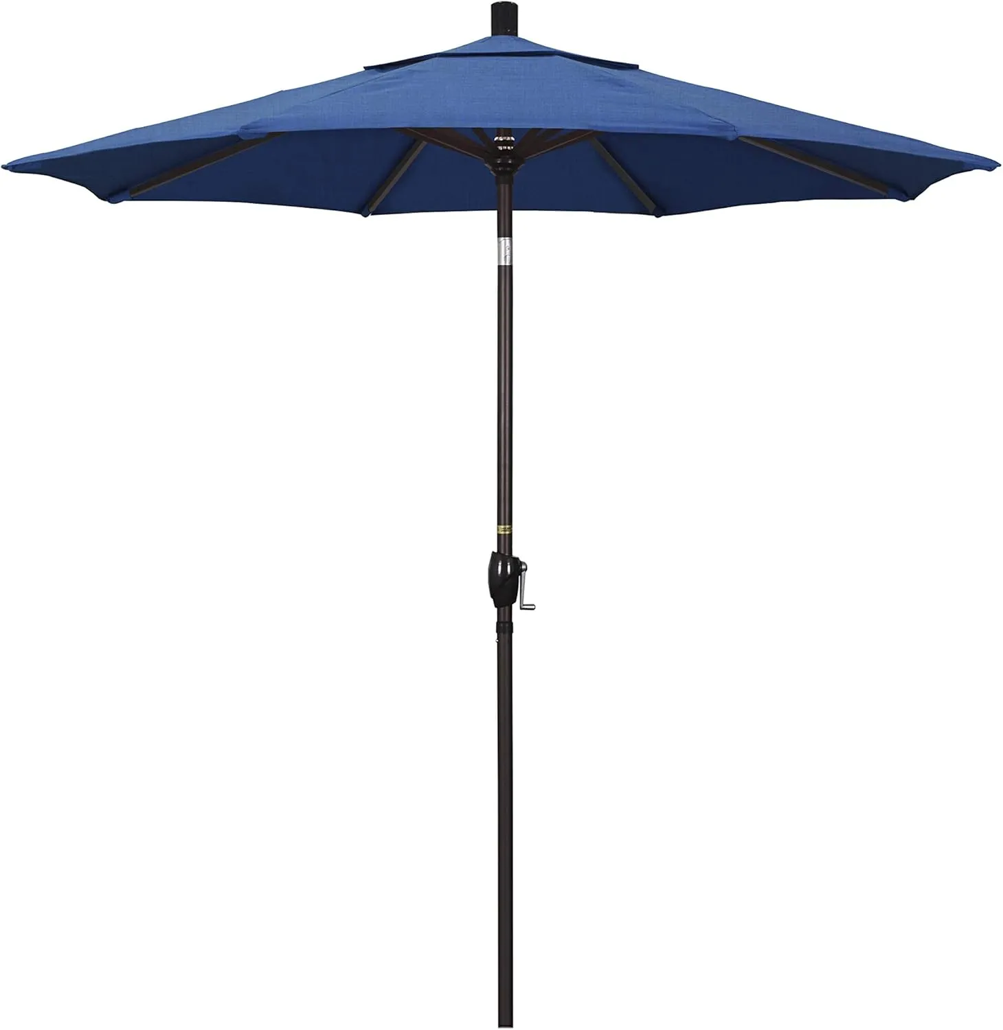 California Umbrella 7.5' Rd Pacific Trail Series Aluminum Patio Umbrella, Crank Lift, Push Button Tilt, Bronze Finish, Sunbrella Regatta Fabric