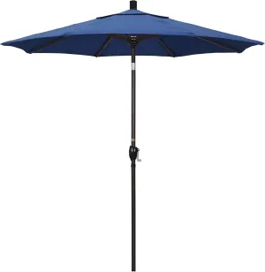 California Umbrella 7.5' Rd Pacific Trail Series Aluminum Patio Umbrella, Crank Lift, Push Button Tilt, Bronze Finish, Sunbrella Regatta Fabric