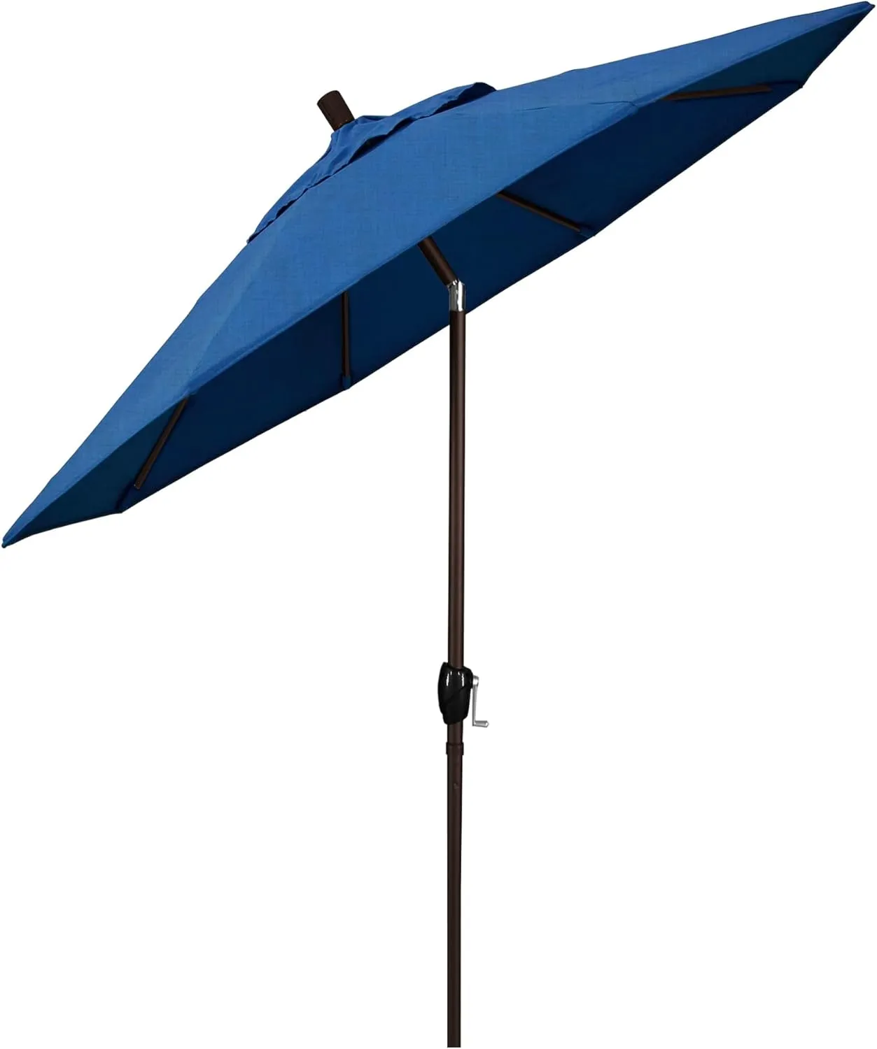 California Umbrella 7.5' Rd Pacific Trail Series Aluminum Patio Umbrella, Crank Lift, Push Button Tilt, Bronze Finish, Sunbrella Regatta Fabric