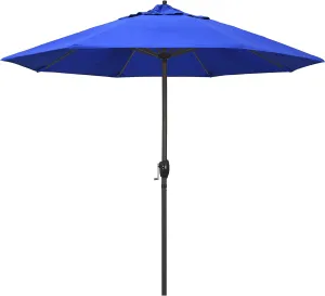California Umbrella 9' Rd Sunbrella Aluminum Patio Umbrella, Crank Lift, Auto Tilt, Bronze Pole, Pacific Blue