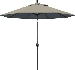 California Umbrella GSPT908302-48032 9' Round Aluminum Market, Crank Lift, Push Button Tilt, Black Pole, Sunbrella Spectrum Dove