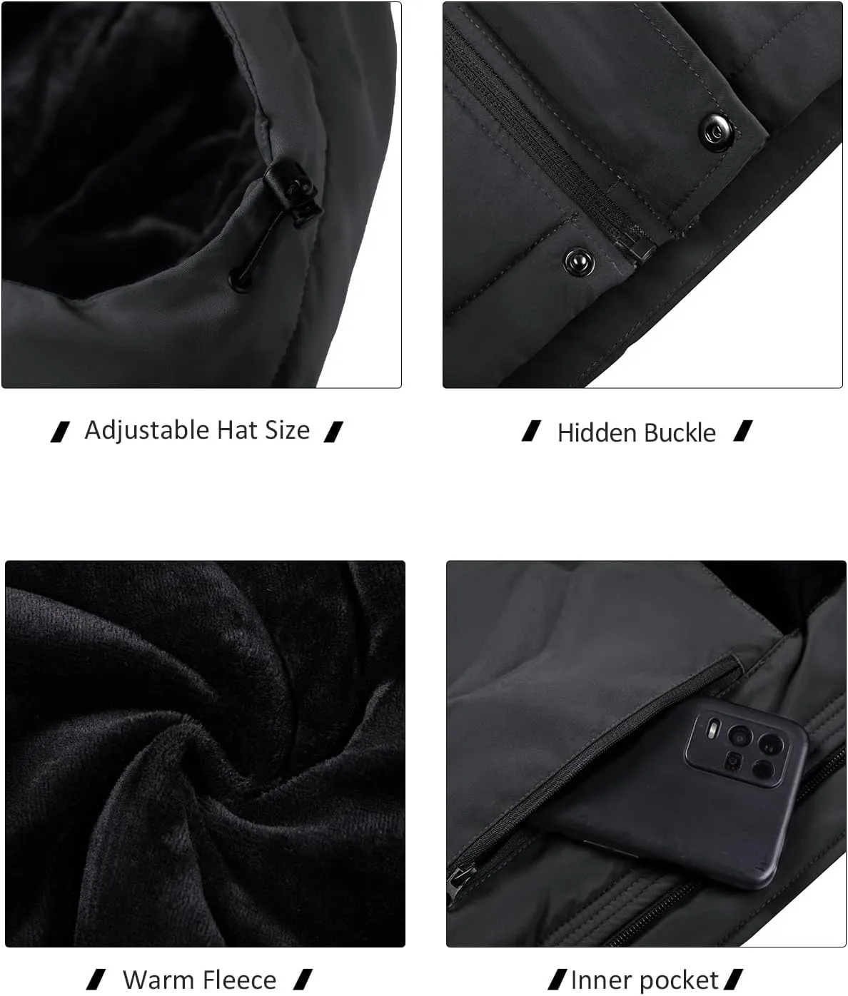 CAMEL CROWN Men's Winter Ski Jacket Mountain Snow Coats Waterproof Detachable Hood Windproof Fleece Rain Jackets