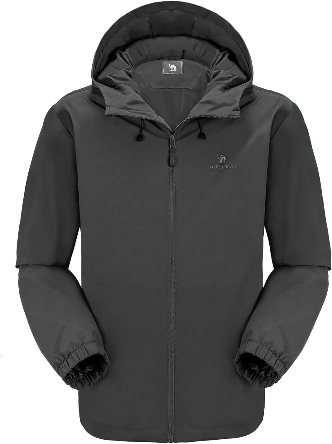 CAMELSPORTS Men Waterproof Softshell Jacket Windbreaker Hooded lightweight Rain Coat for Outdoor Hiking