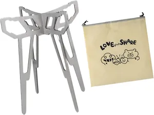 Camp Cooking Stand Grill Pan Tripod Folding Holder Camping Tripod BBQ Pan Cross Stand for Outdoor Camping Backpacking Hiking