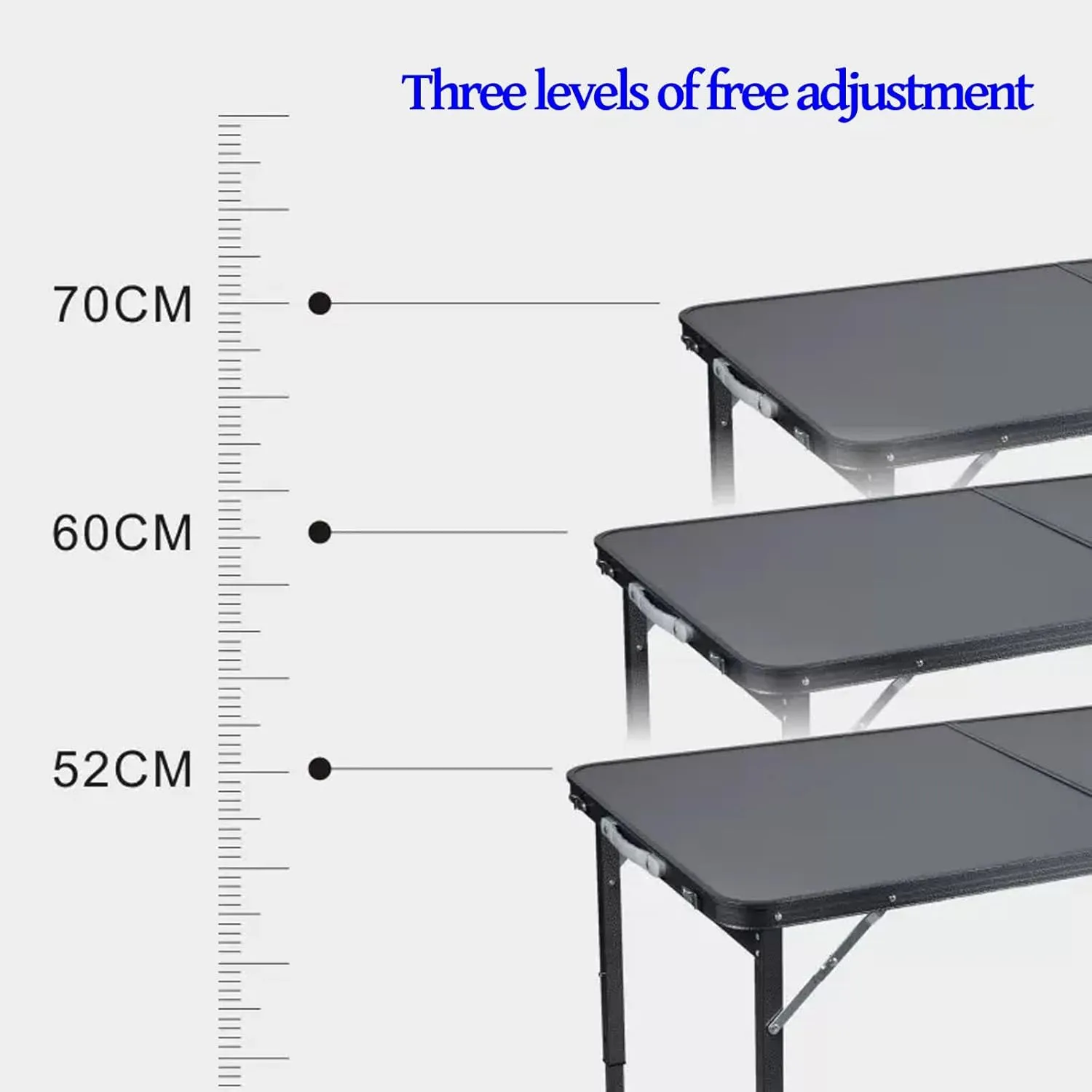 Camp Tables Portable Foldable, Aluminum Dining Table, Adjustable Height, Foldable Table and Chairs for Camping, Picnic, BBQ (Color : D)
