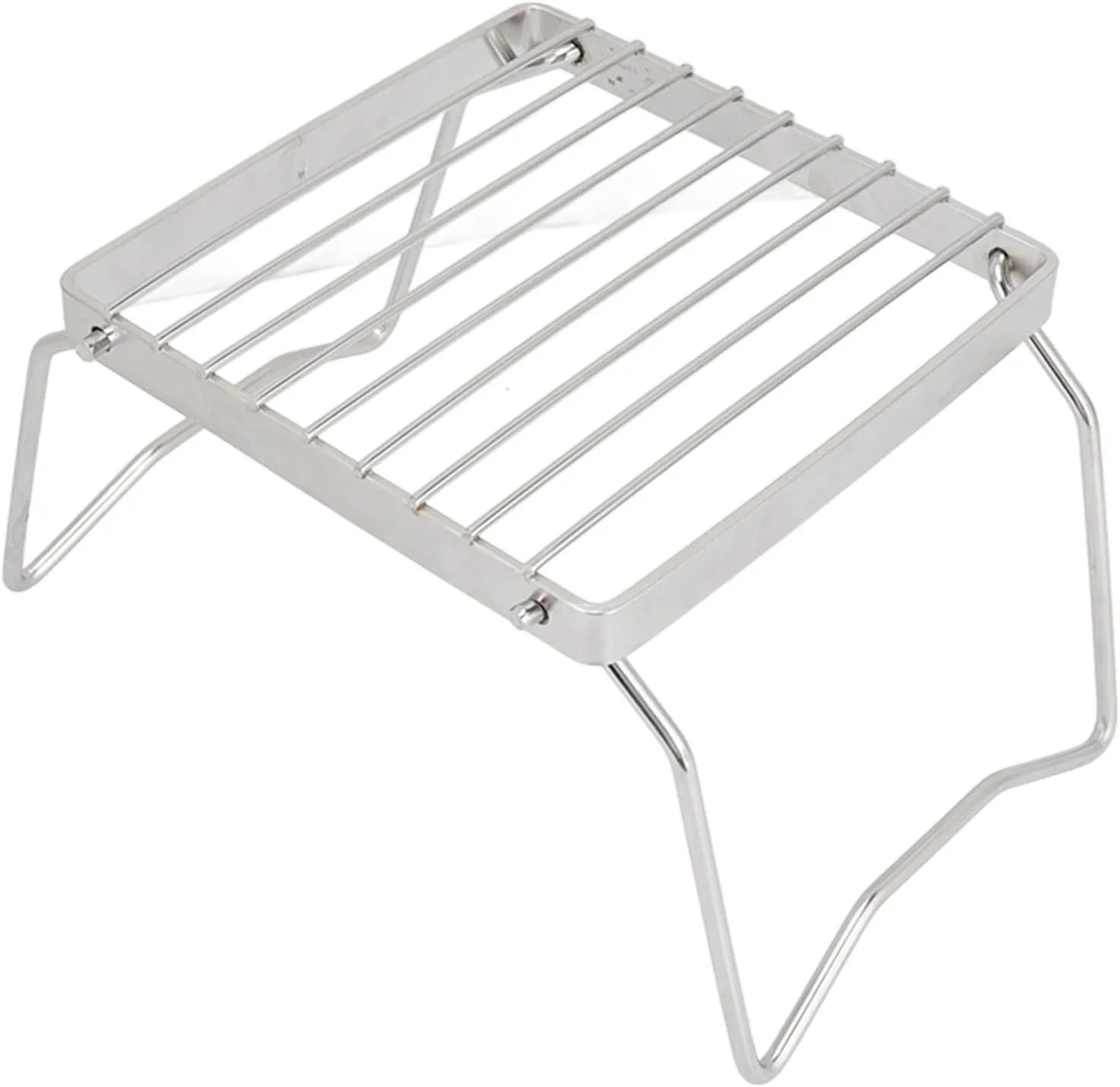 Campfire Grill Grate Stainless Steel, Folding Campfire Grill Grate Portable Camping Grill Picnic QQB Grate for Open Fire Cooking, Backpacking, Camping, Hiking