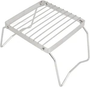 Campfire Grill Grate Stainless Steel, Folding Campfire Grill Grate Portable Camping Grill Picnic QQB Grate for Open Fire Cooking, Backpacking, Camping, Hiking