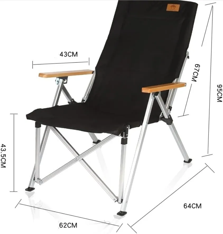 Camping Chair Camping Ultralight Aluminum Tube Ice Fishing Chair Backpack Chair with Wooden Handrail Stool for Camping Beach Fishing Folding Chair (Color : A) (A One Siz