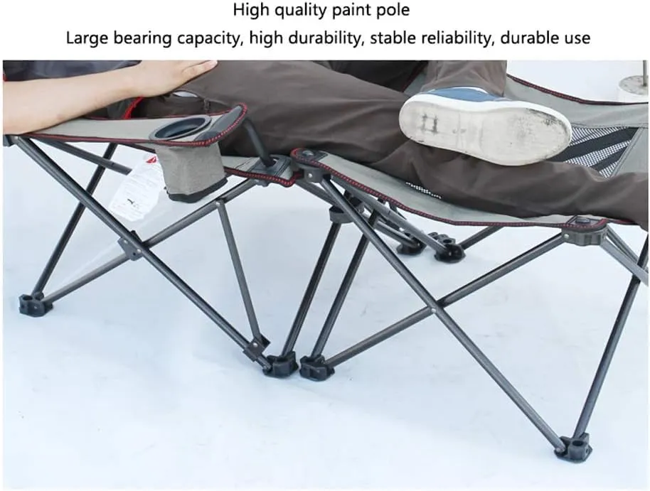 Camping Chair Folding Recliner Portable Chair with Cup Holder Detachable Side Table and Carrying Bag with Pillow Fishing Chair(Color:B)